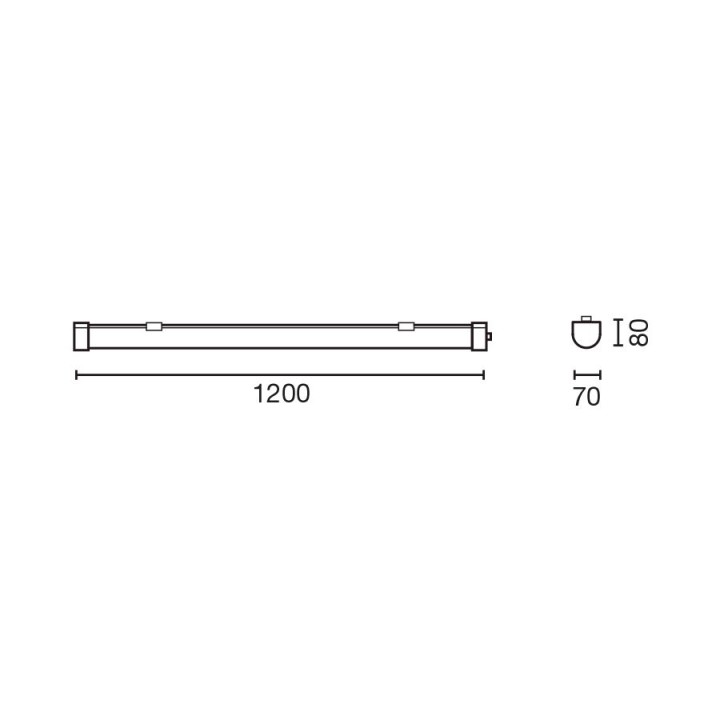 Faro PROOFLINE estanca blanca 45W 3000K CRI80 IP65