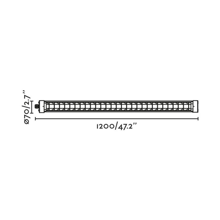 Faro SCUBA LOUVER 1200 Lámpara plafón negra 36W
