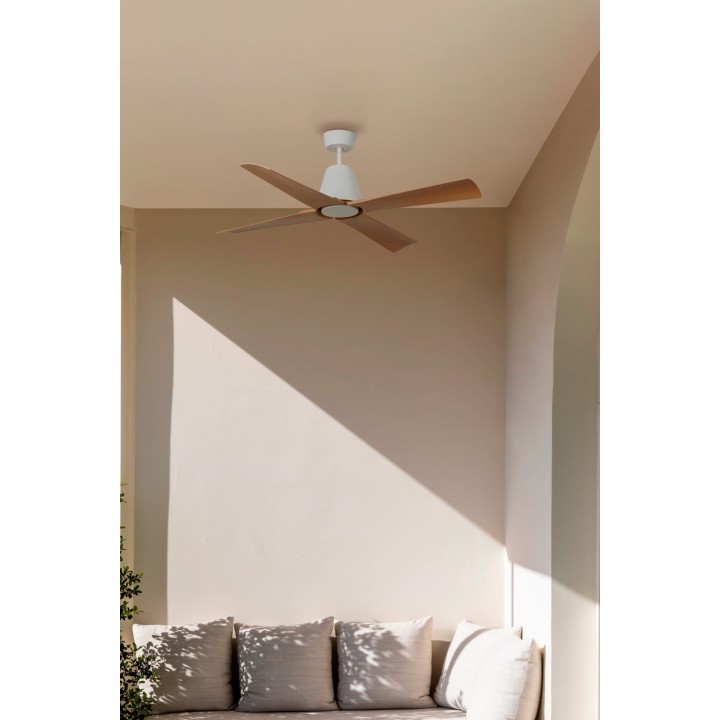 Faro TYPHOON M LED Ventilador blanco/madera