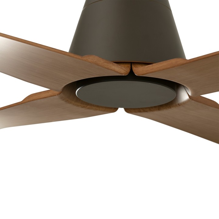 Faro TYPHOON M LED Ventilador marrón/madera SMART