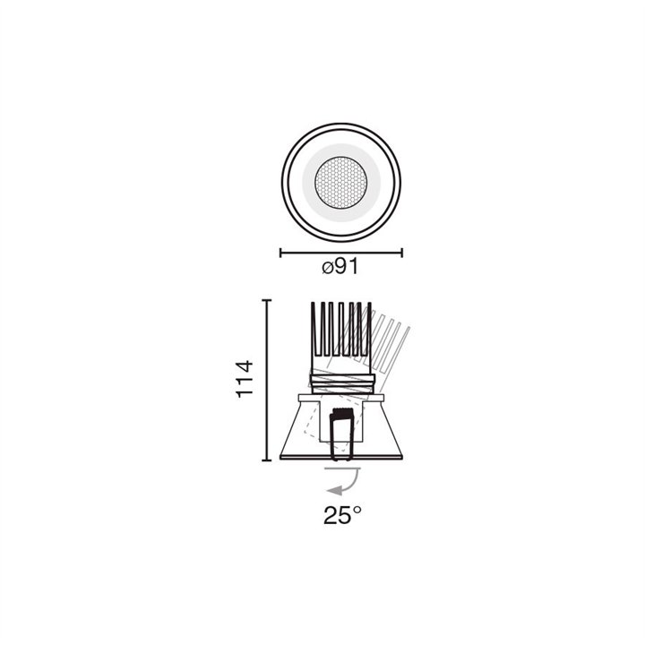 Faro TULIPA downlight orientable blanco 10W 4000K   36°