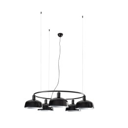 Faro TATAWIN M Lámpara colgante circular negro Faro 20343-120-5L