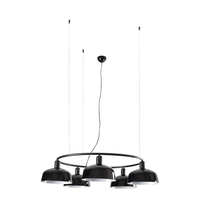 Faro TATAWIN M Lámpara colgante circular negro Faro 20343-120-5L