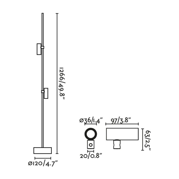 Faro CLAP 1266 Baliza Negra 2x6W 3000K 38º