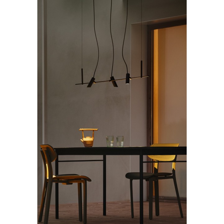 Faro CLAP Colgante lineal negro 3x6W 3000K 38º