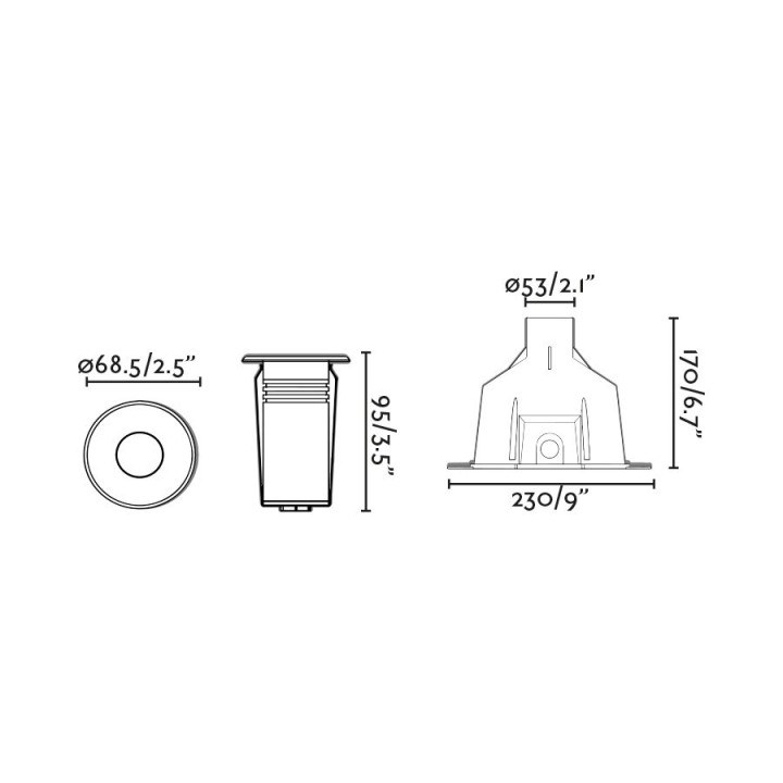 Faro NOK 68 Lámpara empotrable piscina níquel mate