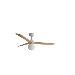Faro KLIM M Ventilador blanco/madera roble DC E27 SMART Faro 34280WP-11L