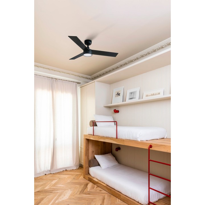 Faro RUDDER S LED Ventilador negro/nogal