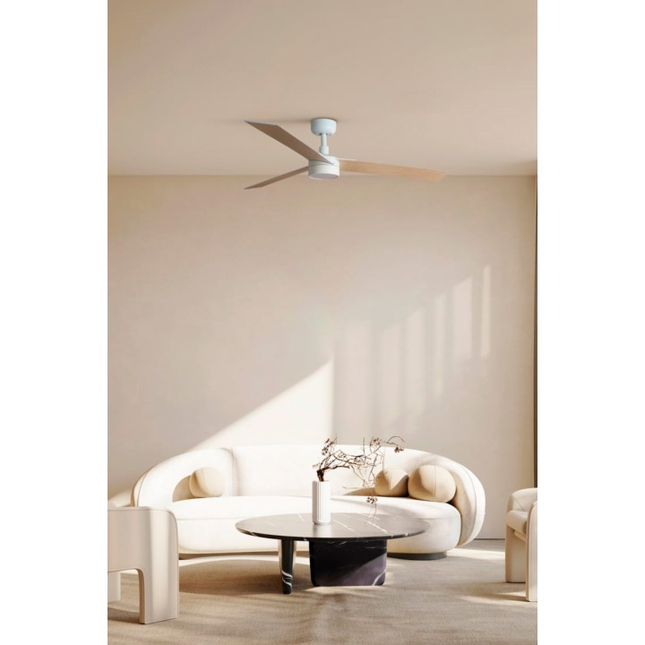 Faro RUDDER L LED Ventilador blanco/fresno