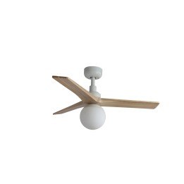 Faro KLIM S Ventilador blanco/madera roble DC E27 SMART Faro 34281WP-11L