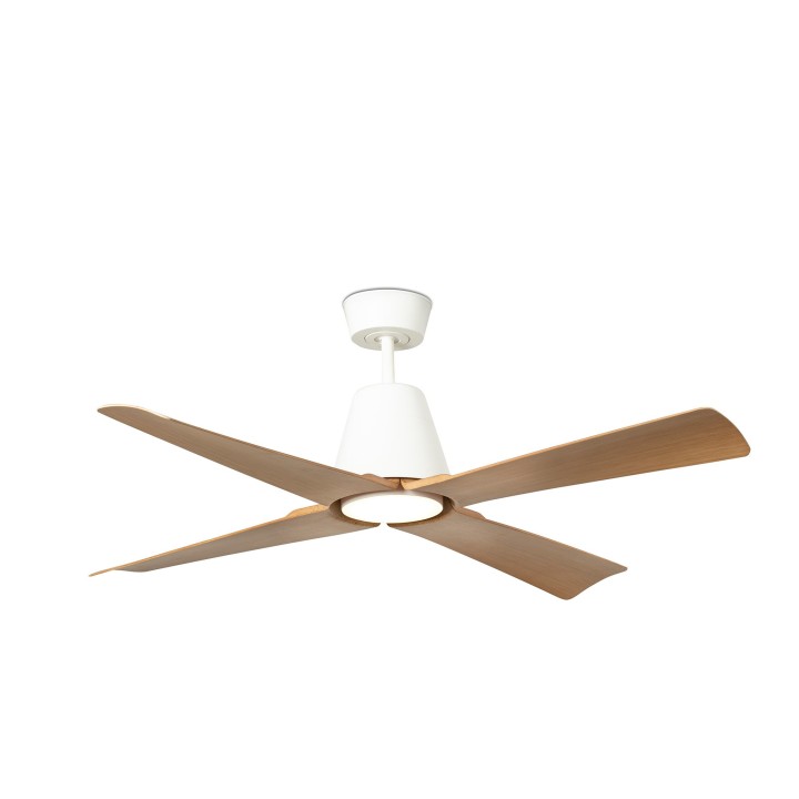 Faro TYPHOON M LED LED Ventilador blanco/madera SMART