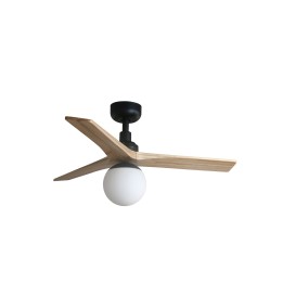 Faro KLIM S Ventilador negro/madera roble DC E27 SMART Faro 34284WP-11L