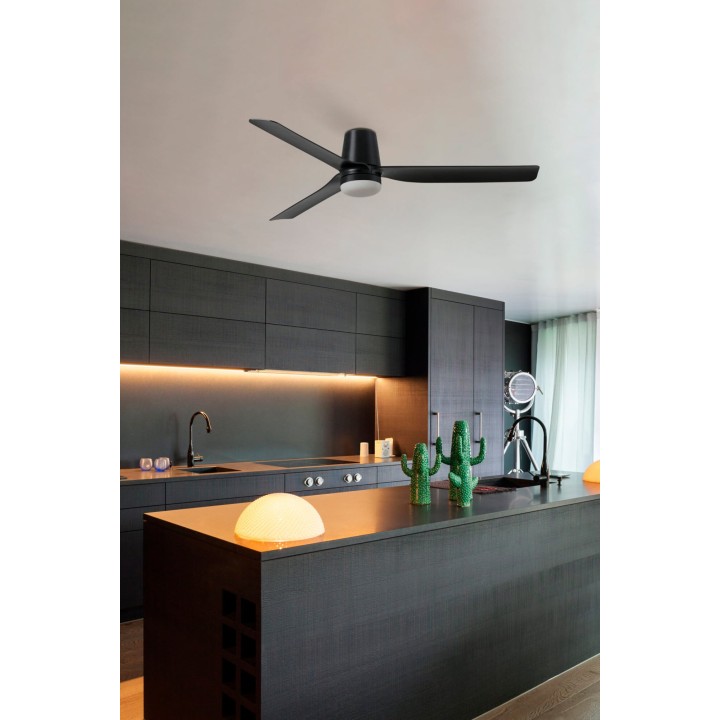 Faro PUNT TUB M LED Ventilador blanco/madera clara DC Faro 33829-1TW