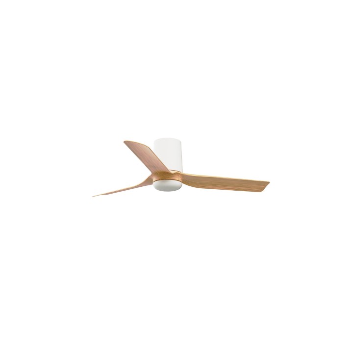Faro MINI PUNT TUB S Ventilador blanco/madera clara DC SMART Faro 33833WP
