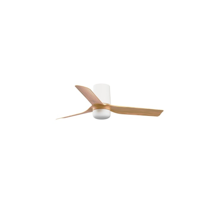 Faro MINI PUNT TUB S LED Ventilador blanco/madera clara DC SMART Faro 33833WP-1TW