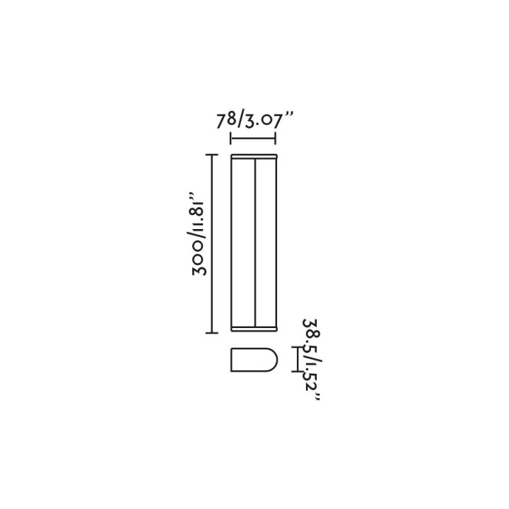 Faro TIDE 300 Lámpara aplique negro
