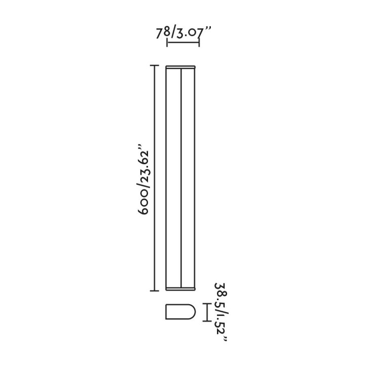 Faro TIDE 600 Lámpara aplique cromo