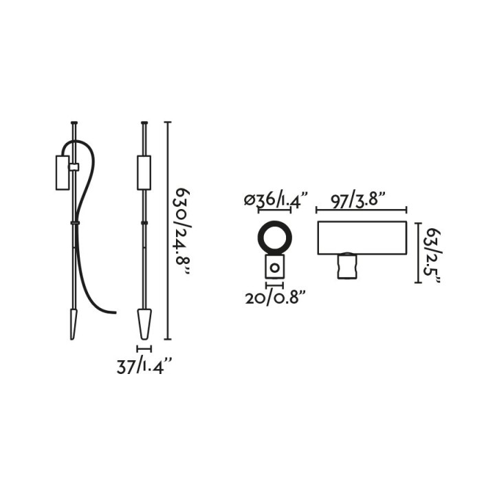 Faro CLAP 1030 Estaca negra 2x6W 3000K 38º