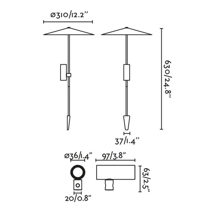 Faro CLAP Proyector fijación árbol negro 6W 3000K 38º