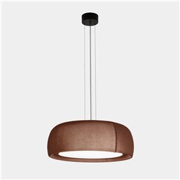 Lámpara Colgante Gong LED 27.4 3000K PHASE CUT Marrón RAL 8016 matt Teixit textil VERMELL 1274lm Leds C4 00-8933-W1-L1