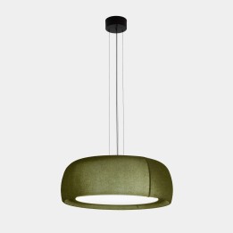 Lámpara Colgante Gong LED 25.6 3000K DALI-2 Verd RAL 6003 matt Teixit textil Verd 1274lm Leds C4 00-8977-U1-J4