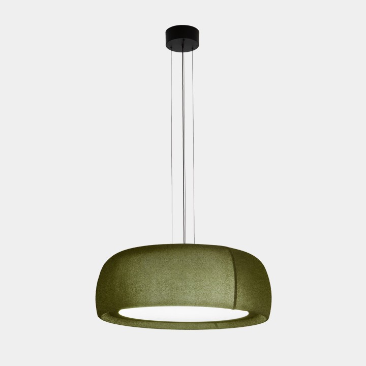 Lámpara Colgante Gong LED 25.6 3000K DALI-2 Verd RAL 6003 matt Teixit textil Verd 1274lm Leds C4 00-8977-U1-J4