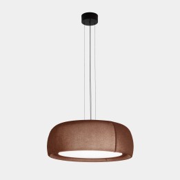 Lámpara Colgante Gong LED 25.6 3000K DALI-2 Marrón RAL 8016 matt Teixit textil VERMELL 1274lm Leds C4 00-8977-W1-L1