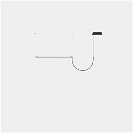 Lámpara Colgante Tubs Modular Lineal Single with Arch LED 26.8 Blanco cálido - 2700K ON-OFF Negro 1863lm Leds C4 00-A146-05-M1