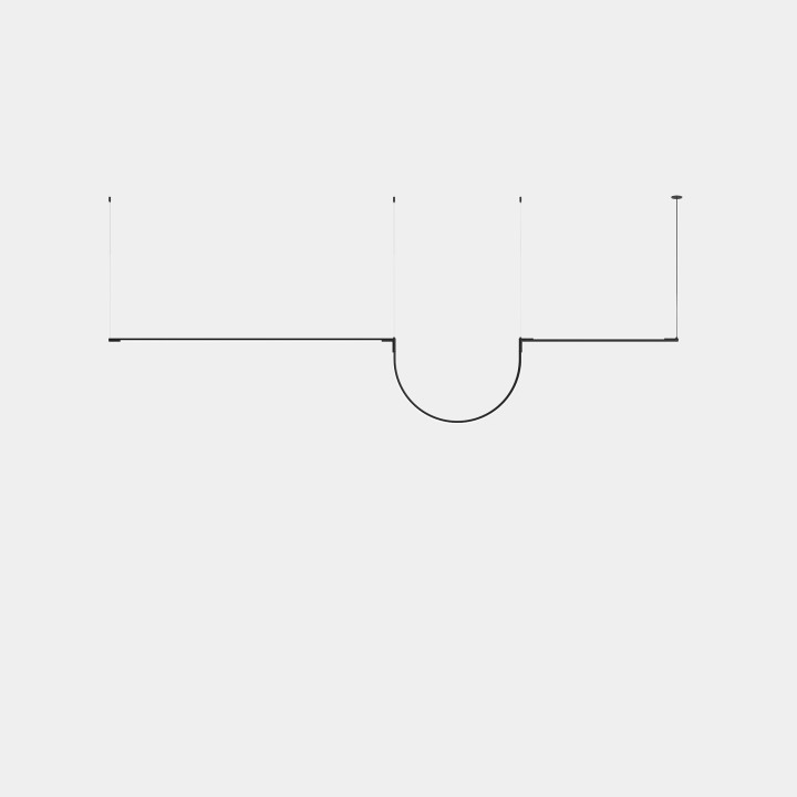 Lámpara Colgante Tubs Modular Lineal Double with Arch LED 41.7 Blanco cálido - 2700K ON-OFF Negro 3316lm Leds C4 00-A152-05-M1