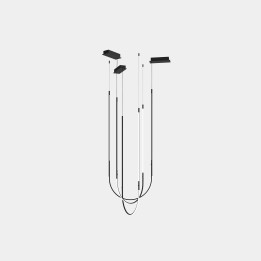 Lámpara Colgante Tubs Modular Triplex Arch Cross LED 125.1 Blanco cálido - 2700K ON-OFF Negro 9951lm Leds C4 00-A158-05-M1