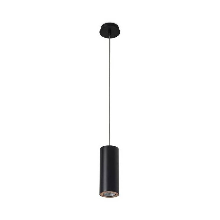 Lampara COLGANTE PIPE 1 x GU10 MAX 50W  NEGRO MATE DORADO Leds C4