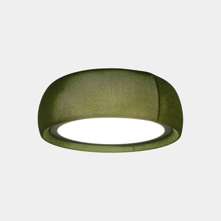 Plafón Gong LED 32.4 2700K DALI-2 Verd RAL 6003 matt Teixit textil Verd 1464lm Leds C4 15-8976-U1-J4