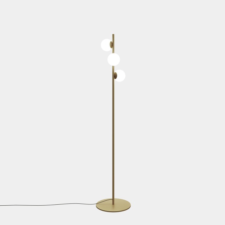 Lámpara Pie de salón Perlina LED 22.9 SW 2700-3000-4000K ON-OFF Oro mate 1065lm Leds C4 25-A076-DN-DN