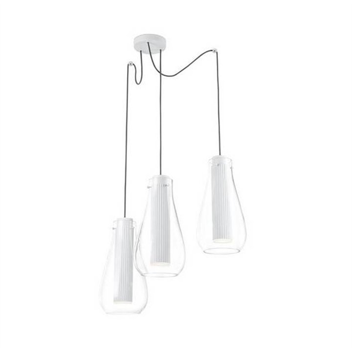 Lampara COLGANTE RIGATTO 3 x LED CREE 21,6W  BLANCO MATE Leds C4