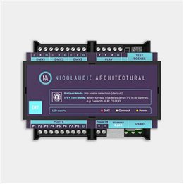 Consola DMX Advance 1024 canales, carril DIN, Conectividad Ethernet,  99 Escenas, permite control remoto Leds C4 71-B667-00-00