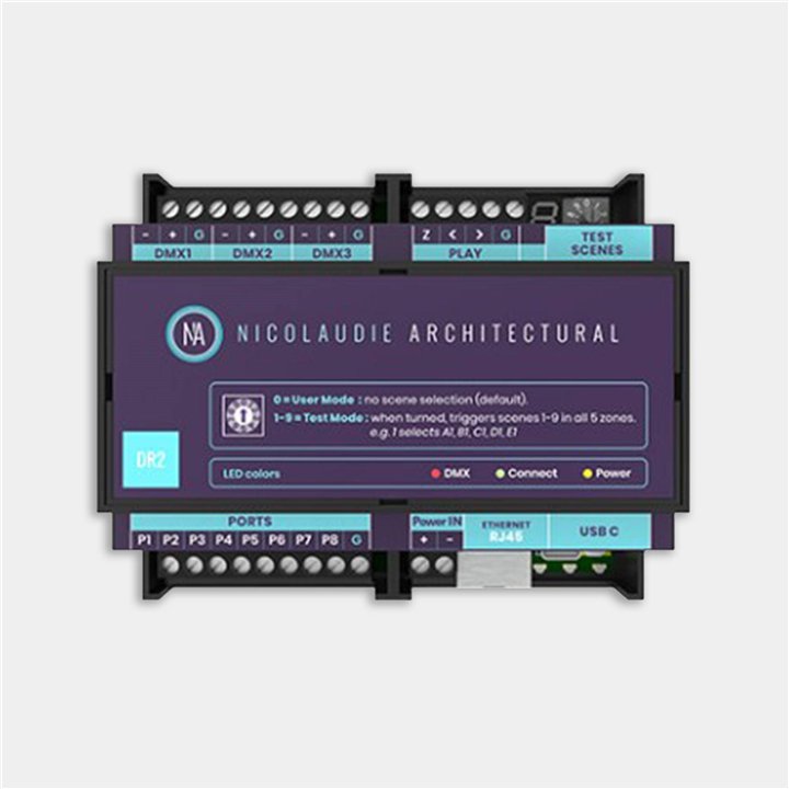 Consola DMX Advance 1024 canales, carril DIN, Conectividad Ethernet,  99 Escenas, permite control remoto Leds C4 71-B667-00-00