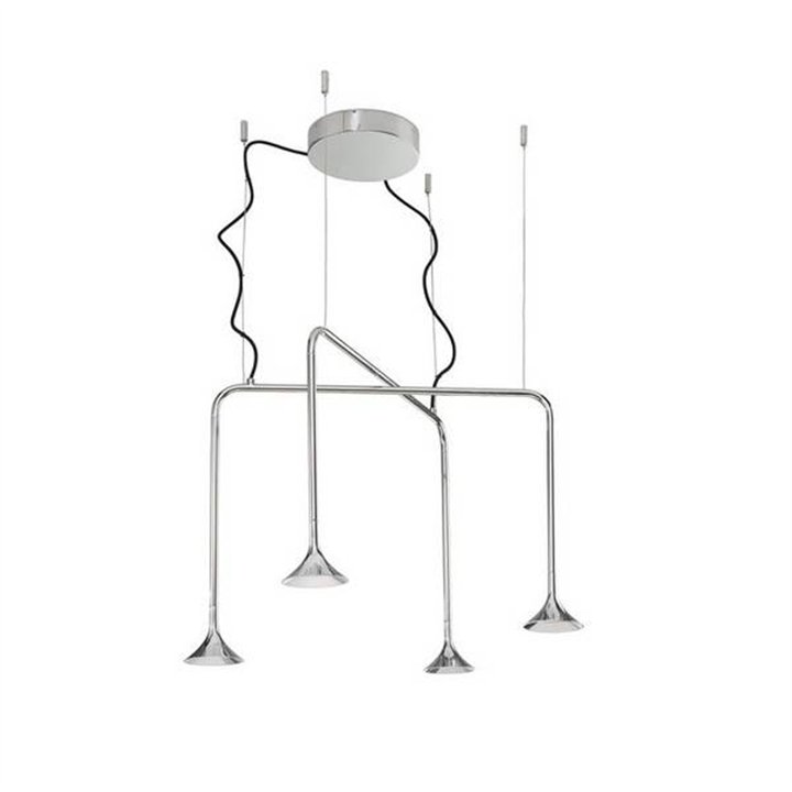 Lampara COLGANTE ALIVE 4 x LED CREE 28W  CROMO Leds C4