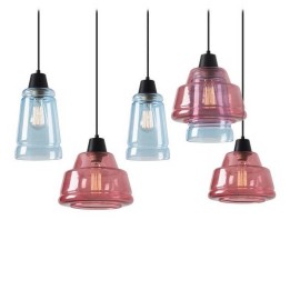 Lampara COLGANTE COLOR 5 x E27 MAX.60W  NEGRO MATE Leds C4