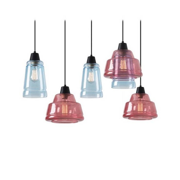 Lampara COLGANTE COLOR 5 x E27 MAX.60W  NEGRO MATE Leds C4