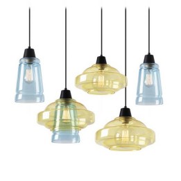 Lampara COLGANTE COLOR 5 x E27 MAX.60W  NEGRO MATE Leds C4