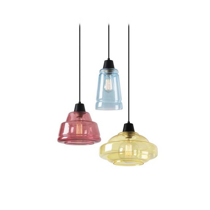 Lampara COLGANTE COLOR 3 x E27 MAX.60W  NEGRO MATE Leds C4