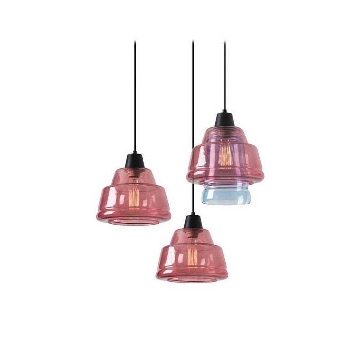 Lampara COLGANTE COLOR 3 x E27 MAX.60W  NEGRO MATE Leds C4