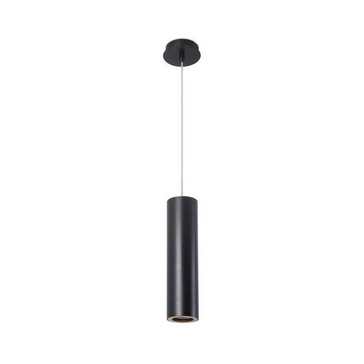 Lampara COLGANTE PIPE 1 x GU10 MAX 50W  NEGRO MATE DORADO Leds C4