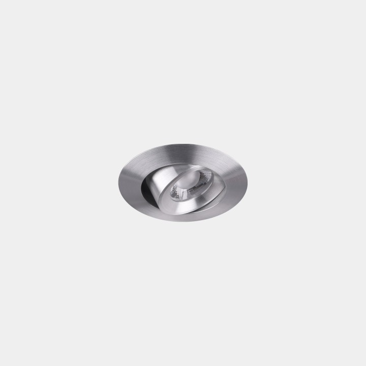 Downlight Play Flat Mini Round Adjustable 4.5 Blanco cálido - 2700K CRI 80 47.2º ON-OFF Aluminio satinado IP54 333lm Leds C4 AG3