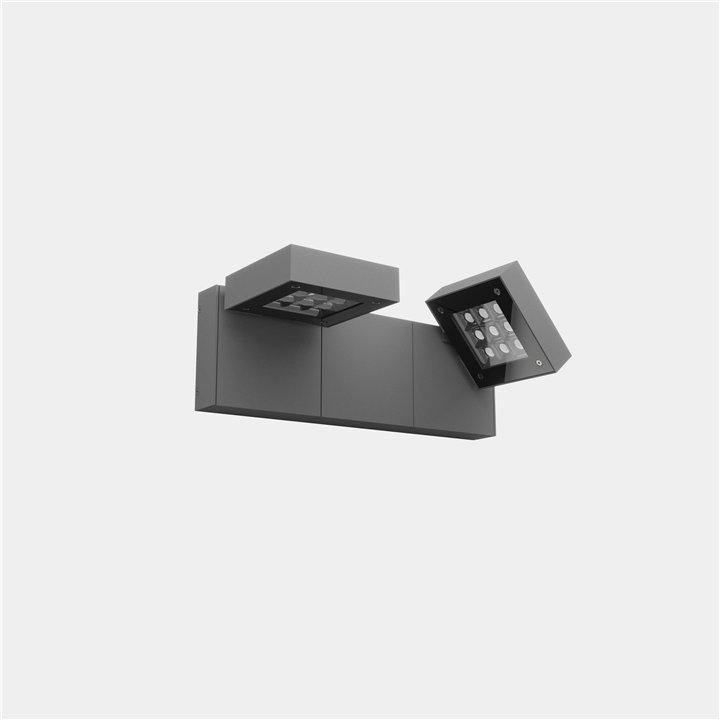 Aplique IP66 Modis Optics Double 430mm LED 40.2 Blanco extra cálido - 2200K ON-OFF Gris urbano 2124lm Leds C4 AS12-37P8M3OUZ5