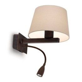 Lampara APLIQUE TORINO 1 x E27 60W ,1 x LED CREE 3W  MARRÓ Leds C4