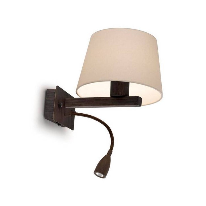 Lampara APLIQUE TORINO 1 x E27 60W ,1 x LED CREE 3W  MARRÓ Leds C4