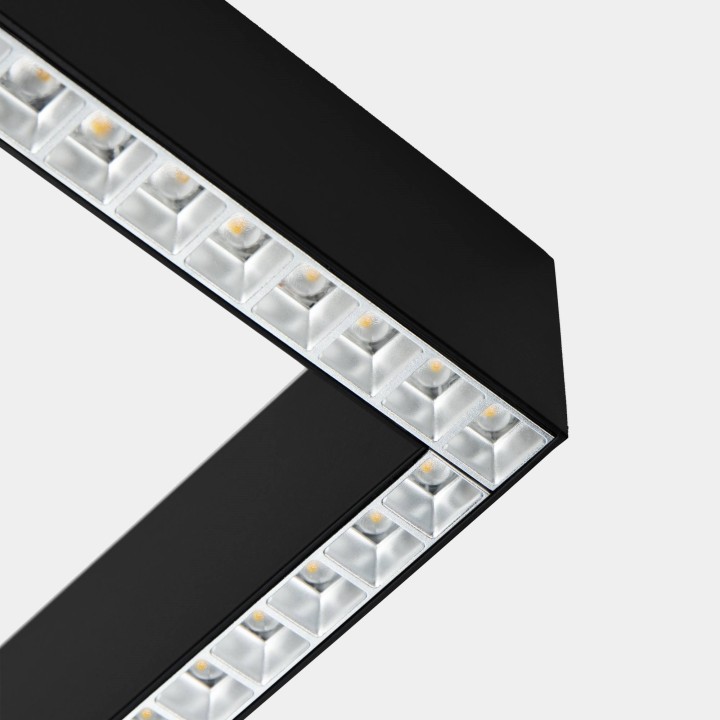 Luminaria Sistema lineal Infinite Slim Starter Right Square Pendant 28.7 Blanco neutro - 4000K CRI 90 DALI-2/PUSH Negro IP40 366