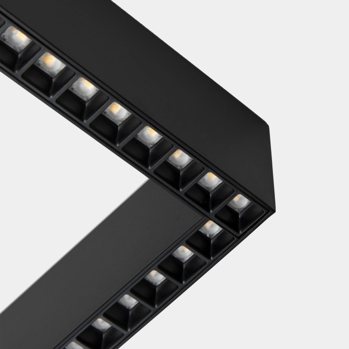 Luminaria Sistema lineal Infinite Slim Continuity Right Square Pendant 28.7 Blanco cálido - 3000K CRI 90 DALI-2/PUSH Negro IP40 