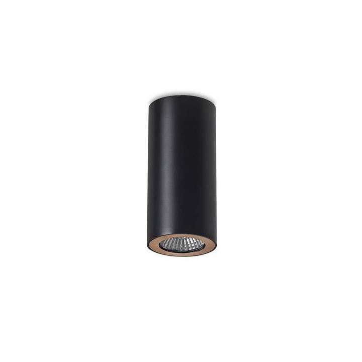 Lampara PROYECTOR PIPE 1 x GU10 MAX 50W  NEGRO MATE DORADO Leds C4